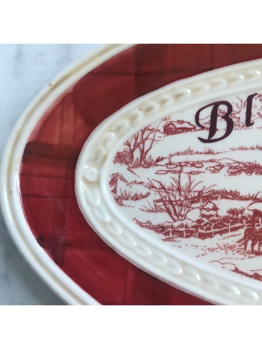 Fitz and Floyd Town Country Bless This House Ceramic Oval Plate - Picture 6 of 8